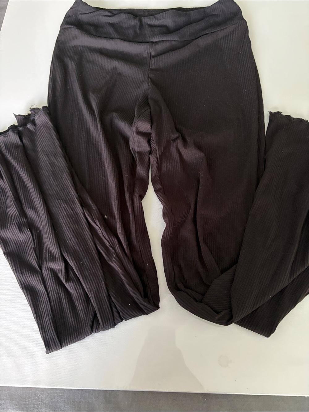 No Boundaries Black Ribbed Flare Pants